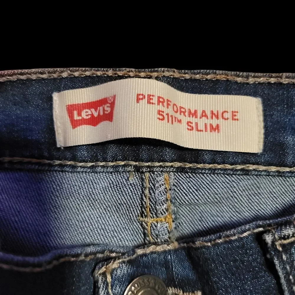 Levi’s Performance 511 Slim Jeans Youth Size 14 Reg W27 L27 Distressed Wash